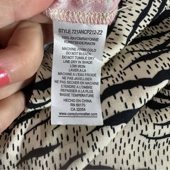 NWOT Anthropologie Black Red Tan Corey Lynn Carter  Zebra Contrast Jumpsuit - Picture 10 of 12